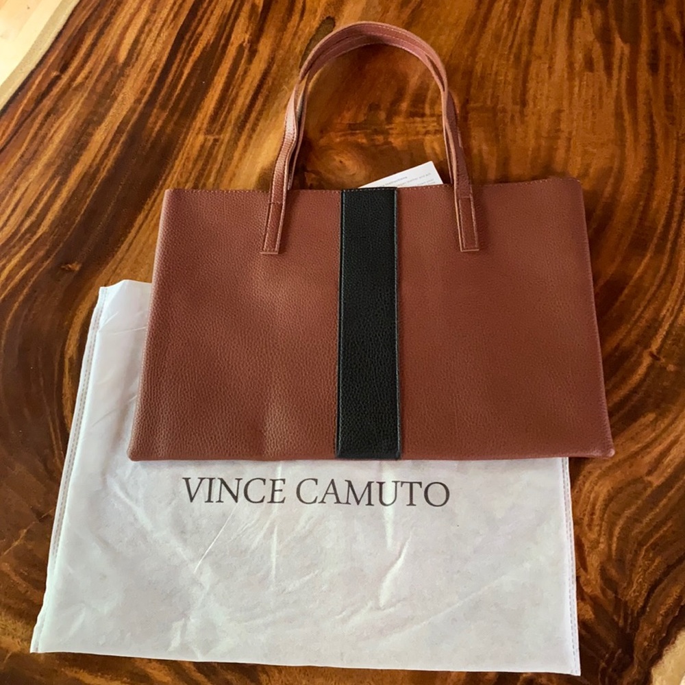 NEW Vince Canute Vegan Slim Leather Tote Bag